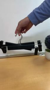 Combo 10 Móc nhựa đen Dáng Vuông 32Cm đầu móc xoay linh hoạt 360 độ - Móc treo quần áo bằng nhựa màu đen cứng cáp có thể điều chỉnh tùy ý -Kẹp nhựa Đen Móc Kèm Đầu Kẹp Đa Năng