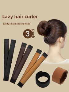 Lazy Girl Hair Styling Tool Womens Fluffy Bun Headband Fixed Hair Curler Fake Hair Snap-On Circle Hair Accessories