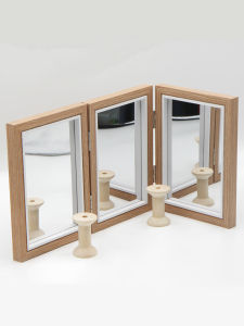 Small Three-Fold Three-Way Mirror Reggio Emilia Style Early Education Teaching Aids for Kindergarten Science Area Dollhouse