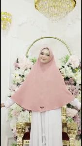 Khimar Instan Pet Crinkle Airflow Jumbo & Jilbab Bergo Ped Maryam Crinkle XL Tanpa Tali