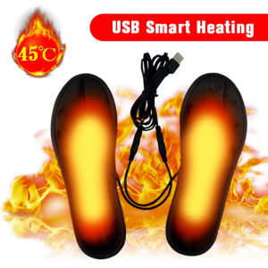 USB Heated Insole Electrically Heated Foot Warmer Rechargeable Heated Washable Size Adjustable  Customizable