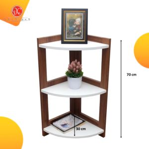 Meja Nakas Sudut Pojok Ruang Tamu / Kamar Minimalis 3 Susun Modern Nordic Scandinavian