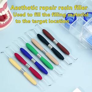 Dental Resin Filled Restorative Instrument Filler Aesthetic Restoration Knife Silicone Handle Dentistry Tools