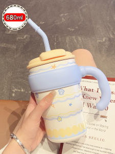 Large Capacity Thermal Cup for Women Office Use Straw Water Cup with Tea Warehouse Cold Proof Ice Dominating Cup Cute Design