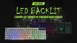 การวางแผน Keyboard Mouse Gaming OKER KM-6120 ชุดแท้ 100% ไฟทะลุ เม้าส์ + คีบอร์ด #CC 6120