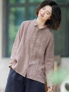 Pink Loose Casual Cotton Shirt
