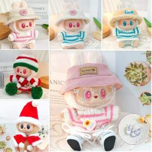 LABUBU Dress Up Clothes Pink Sweater V1 V2 Christmas Sweater Santa Claus Cape Clothes Doll Accessory