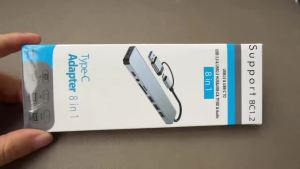 Cổng Kết Nối Đa Năng 8 Trong 1 USB & Type C Với Giắc Âm Thanh 3.5mm & Đầu Đọc Thẻ Nhớ Micro SD Dành Cho Laptop Máy Tính Bảng Điện Thoại - Bộ Chuyển Đổi Kim Loại