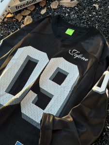 เสื้อยืดคอกลมแขนยาวทรงหลวมสไตล์อเมริกันย้อนยุคสำหรับผู้ชายและผู้หญิง ทรงหลวม ระบายอากาศได้ดี ทรงหลวม แขนยาว คอวี ทรงหลวม