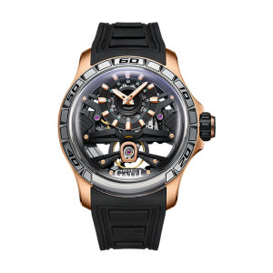 BONEST GATTI | BONEST GATTI Luxury Mechanical Wristwatch Luminous Skeleton Dial Fluororubber Strap Men Automatic Watch