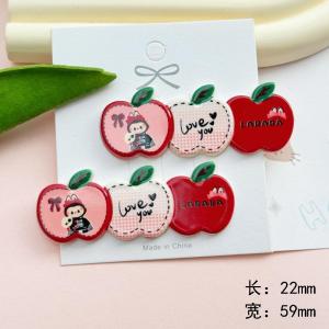 Versatile Retro Cartoon Apple Duckbill Hair Clip Cute Dog Side Ponytail Holder Girls Heart Forehead Hair Accessory
