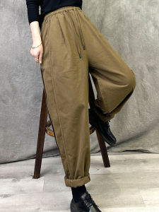 Original Retro Pure Cotton Straight Leg Casual Pants Womens High Waist Regular Thickness High Waist Slimming Dad Jeans