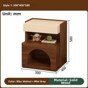 JIALANGE | Solid Wood Multifunctional Cat Bed Side Table Small