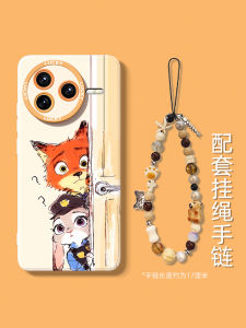 Redmi K80 pro Silicone Phone Case with Lanyard Cute Cartoon Animal City Full Cover Lens Protection Anti-Fall Soft Shell for Girls