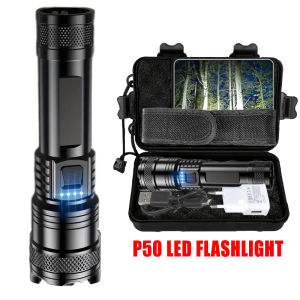 Powerful Flashlights Type C Rechargeable Zoom Torch Light High Power LED Flashlight Built-in Battery For Camping Emergency Lamp