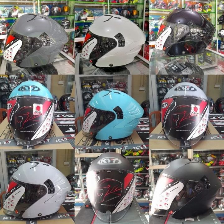 HELM KYT NFJ ALL COLOR NJF HALF FACE DOUBLE VISOR Lazada
