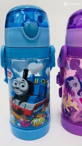 Comel Kids Cartoon Bottle Kuromi Thomas Cinamoroll My Little Pony Water Bottle with Straw 450ML