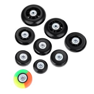 Luggage Suitcase Wheels Repair Kit 2Pcs 18mm Width Upgrade Rubber Wheels Built-in Ball Bearings and 30mm/35mm/60mm 3Size Axle for Single/Dual Roller/Spinner Wheel Universal Swivel Casters Replacement