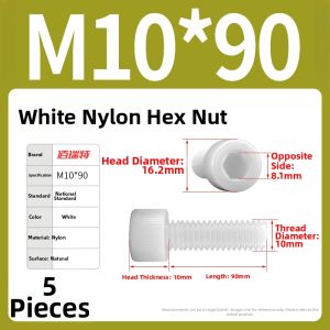 BAIRUITE | Insulated Nylon Hex Screws with Plastic Head
