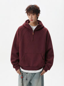 WUKONGYOUHUO | Vintage Heavyweight Half-Zip Pullover Hoodie