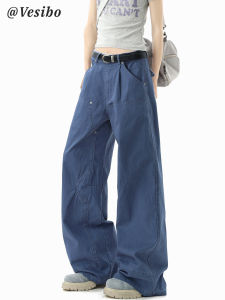 VESIBO | Trendy Street Cleanfit Retro Crease Loose-fit Men Jeans