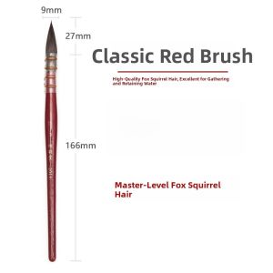 Bristle Brushes for Watercolor Painting Squirrel Hair Black Swan Brand Bamboo Feather Hall 1018 2018 Red Fat Brushes