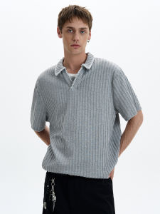 MADWITCH | Vintage Seam Wheat Pattern Knit T-Shirt