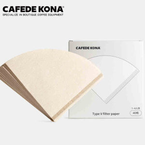 CAFEDE KONA Pour Over TYPE V FILTER PAPER COFFEE  DRIPPER 40sheets  coffee filter Coffee goods paper conical filter paper filte