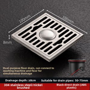 Odor Prevention 304 Stainless Steel Drain Bathroom Use