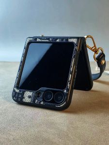 Embroidered Fabric Phone Case for Samsung Galaxy ZFlip6/ZFlip5 Protective Handheld Crossbody Rope Screen Protector Shell