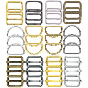 36 ชิ้น/แพ็คเข็มขัดโลหะหัวเข็มขัดฮาร์ดแวร์AssortmentแหวนDหัวเข็มขัดสไลด์แหวนสี่เหลี่ยมผืนผ้า 4 สีสําหรับกระเป๋าถือสัตว์เลี้ยงเย็บ