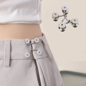 2pcs Skirt Pants Tighten Waist Brooches Jeans Adjustable Waist Clip Button Pearl Womens Brooch Set DIY Clothing Accessories