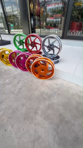 ล้อแม็ก แต่ง จีออโน่ Giorno 6ก้าน ขอบ 12นิ้ว CNC ล้อพร้อมบูทและลูกปืนขนาด F.2.15*12/R.25*12 เงาสวย สีสด ทนทาน