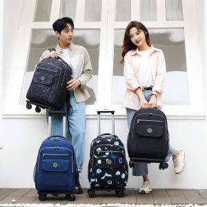 Ultra-Light Double-Shoulder Travel Backpack with Pull Rod for Men And Women Large Capacity 20-Inch Wheel Bag Check-In Bag