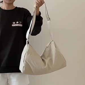 Tas Selempang Nylon Besar Wanita Warna Lembut Tahan Air Japanese Fashion Active Sling Bag JCTS257