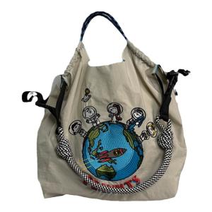 Large Capacity Womens Handbag Ballchain Eco-friendly Shopping Bag Crossbody Japanese Style Canvas Soft Shoulder Bag Nylon Material