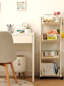 Trolley Bookshelf Kitchen Storage Rack Kitchen Corner Narrow Slit Storage Cabinet Home Organizer