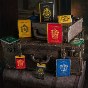 Harry Potter Collaborative Hogwarts Passport Holder Luggage Tag Slytherin House Badge Pendant Cinereplicas Anime Accessories