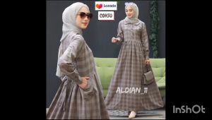 TERBARU DRESS MOTIF KOTAK BAHAN RAYON GAMIS TERBARU GAMIS TERLARIS