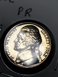1962 proof Jefferson nickel 5 cents ( PRELOVED)
