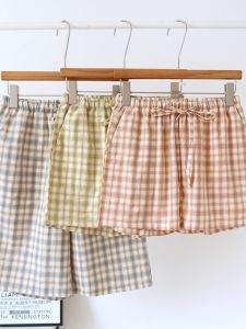Simple Washed Cotton Couples Drawstring Pajama Pants Summer Thin Casual Loose with Pocket Outdoor Wearable Home Pants