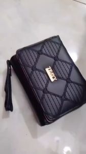 DOMPET LIPAT BRANDED KEKINIAN KARTU ATM WANITA KULIT HITAM PREMIUM RESLETING DIVYA WA978B5 CANTIK