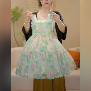Váy Công Chúa Cho Bé Gái Mùa Hè Mới Váy Cho Bé Gái Phong Cách Ngọt Ngào Họa Tiết Hoa Váy Mùa Hè Cho Bé Gái
