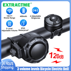 Rockbye Bicycle Electric Bell Rechargeable MTB Scooter Road Bike Handlebar Horn 3 Modes Sound Alarm Ring Bell Cycling Accessorie