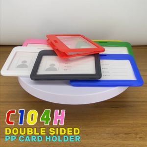 Risefully Double Sided PP Card Holder C104 Horizontal ID Card Holder