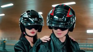 ⚡New2025⚡ Half helmet Open face helmet Helmet motorcycle ICC Sticker HD Dual Visor Removable lining Motorcycle helmet Half-face helmet Helmet for Men and Women 21-24.5 inches