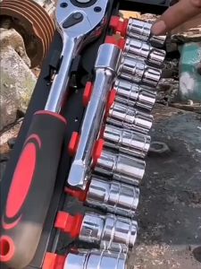 Ktools 12PCS 1/2 inch 1/4inch Drive Ratchet Wrench CR-V Socket Kits Mechanic Spanner Car Repair Tool Set