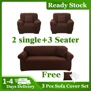 3 in1 Sofa Cover Set Universal Sofa Elastic Slipcover Armrest Sofa Protector Cover with Free Pillowcase