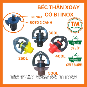 Combo 10 Béc Tưới Cây Thân Xoay 360° Ren Ngoài 17mm ROTO Bi Inox Chống Mòn – Điều Chỉnh 0.5-5m Tưới Đều Bền Cao