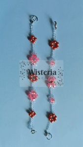 2 pcs set gelang manik-manik berkilau semi-transparan